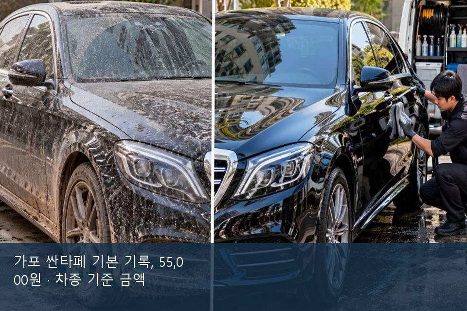 가포 싼타페 기본 기록, 55,000원 · 차종 기준 금액
